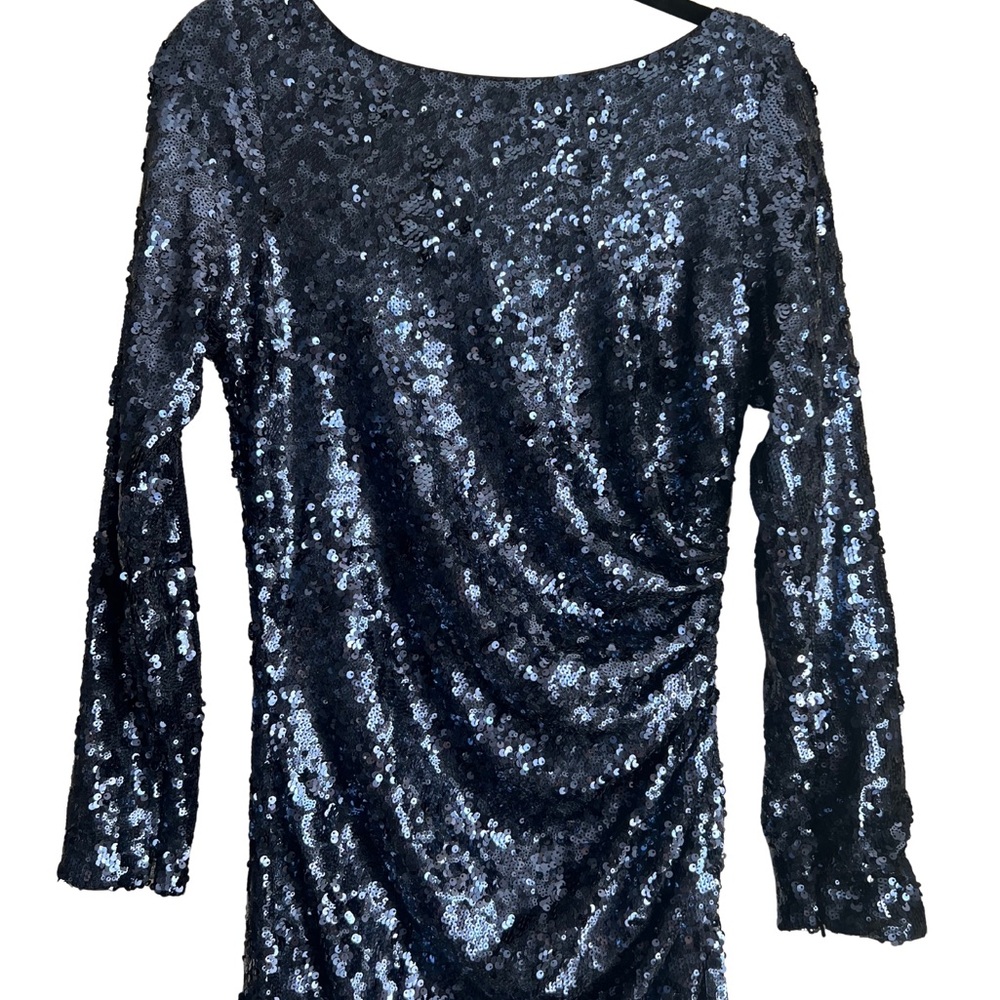 Badgley Mischka Midnight Blue Sequin Dress
